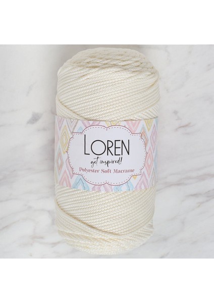 Polyester Soft Macrame Krem El Örgü Ipi - LM003 - 34427