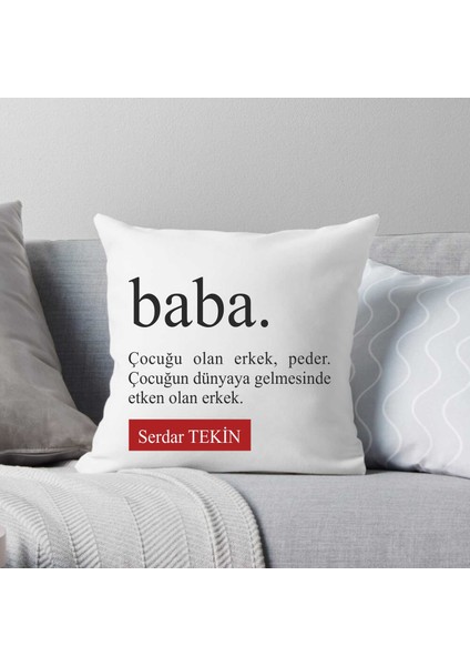 Baba Kelmesi Açıklamalı Kırlent