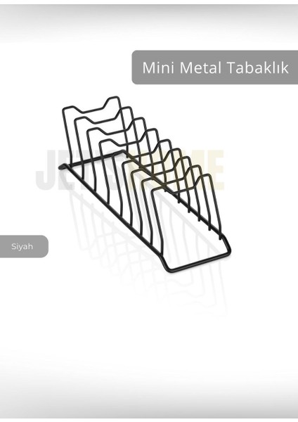 Tezgah Üstü Tabaklık Paslanmaz Tabak Tutucu Bulaşıklık Metal Bulaşık Sepeti Siyah