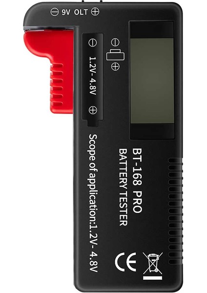 BT-168 Pro Pil Test Cihazı Aa Aaa C D 9V 18650 16340 14500 10440 1.2V 1.5V 3V 3.7V 4.8V Dijital Ölçü Aleti Voltmetre Akü Voltaj Göstergesi