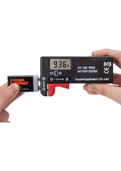 BT-168 Pro Pil Test Cihazı Aa Aaa C D 9V 18650 16340 14500 10440 1.2V 1.5V 3V 3.7V 4.8V Dijital Ölçü Aleti Voltmetre Akü Voltaj Göstergesi modelleri