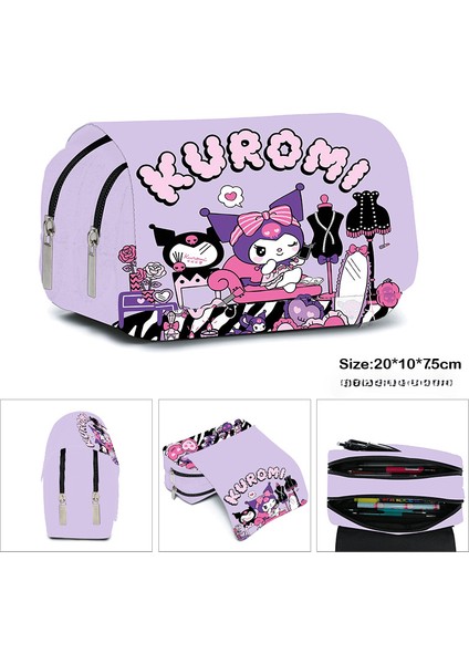 Mınıso Kuromi Okul Çantası Öğrenciler Kawaii Çift Katmanlı Kalem Çantası Büyük Kapasiteli Günlük Sırt Çantası Karikatür Baskılı Kalem Çantası (Yurt Dışından) fiyatları