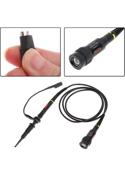 P2200 Osiloskop Probu 200MHZ X1 X10 Kazanç Anahtarlı Bnc Soket Dc 300 / 600V Catıı Bnc 1 Metre Kablo Skop Rigol Owon
