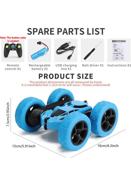 Rc Stunt Car Çocuk Çift Taraflı Flip 2.4g Uzaktan Kumanda 360 Derece Dönüş Off Road Drift Rc Araba Çocuklar Yetişkinler Erkekler Için Hediyeler (Yurt Dışından)