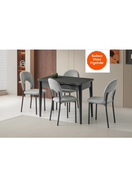 Ortadan Açılır Büyüyen Yemek Masası Koyu Gri 90 x 160 cm Sadece Masa Fiyatıdır fiyatları