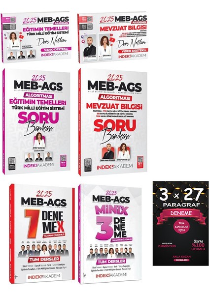 2025 Meb / Ags Eğitimin Temelleri / Mevzuat Ders Notları / Soru Bankası / Tüm Dersler 10 Deneme 6 Lı Set