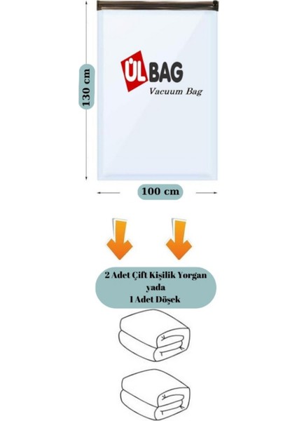 Marufmarket Vakumlu Hurç 2'Li En Büyük Boy 100 cm x 130 cm ( Çift Kişilik Yorgan Ve Döşek Için)