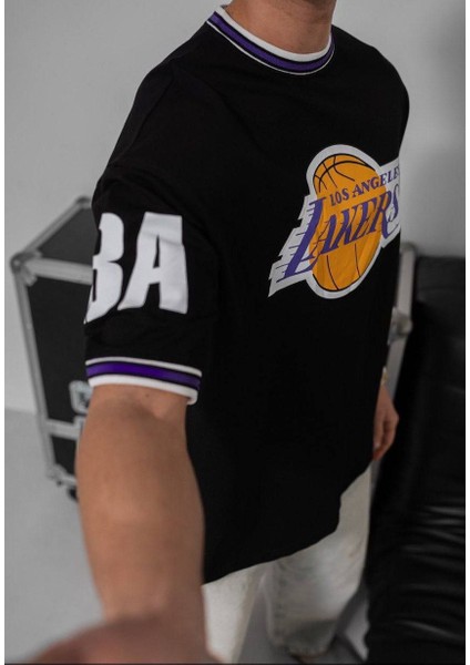 Oversıze Lakers Los Angeles Tişört - Likralı Full Kompak Penye Lakers T-Shırt modelleri