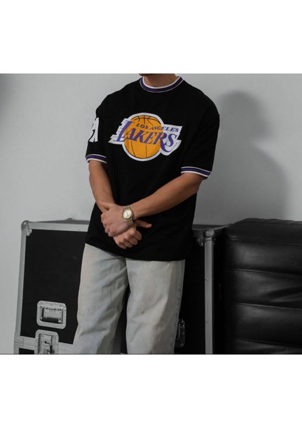 Oversıze Lakers Los Angeles Tişört - Likralı Full Kompak Penye Lakers T-Shırt fırsatları