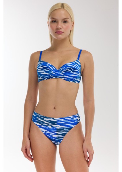 40218 Saks Beyaz Toparlayıcı Bikini Takımı