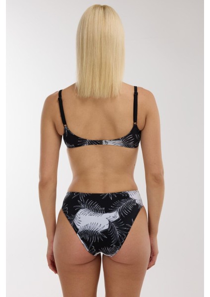 40218 Siyah Yaprak Desenli Toparlayıcı Bikini Takımı modelleri