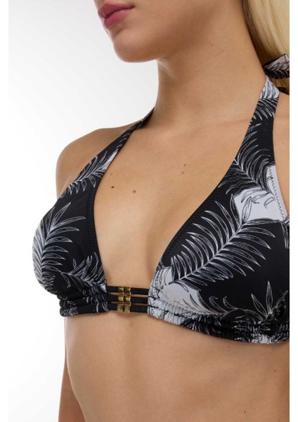40699 Siyah Yaprak Desenli Bikini Takımı fiyatları