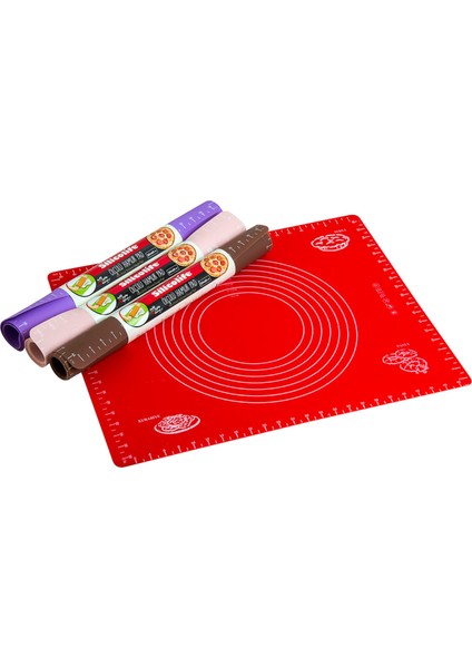 Silikon Ölçülü Hamur Açma Matı Hamur Açma Örtüsü Büyük Boy 50 X 40 Cm