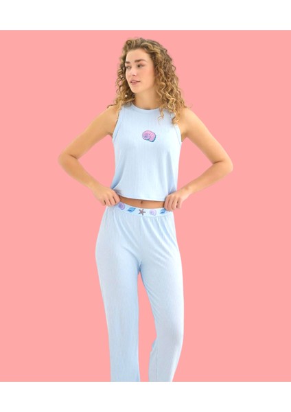 Kalın Askılı Kaşkorse Pijama Takımı