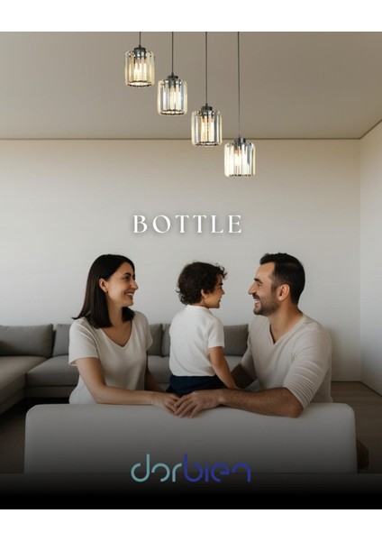 Dorbıen FZ-7383-4S-BSY Modern Avize Siyah Boyalı