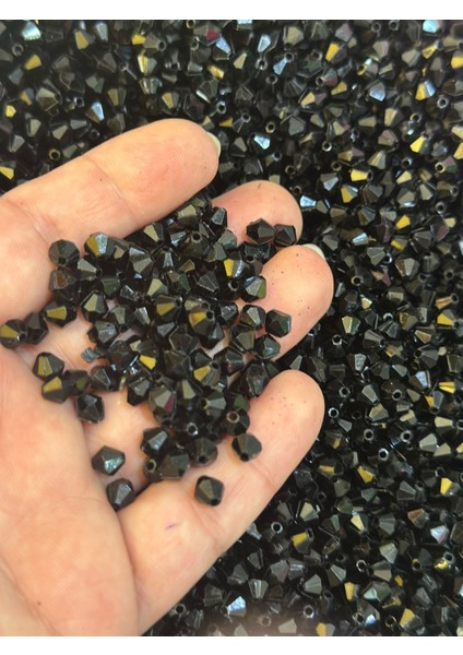 50 gr 5 mm Siyah Plastik Kristal Boncuk Takı Boncuğu modelleri