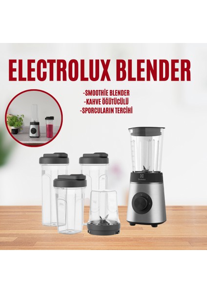 Kahve Öğütücülü Smoothie Blender, 350W, Paslanmaz Çelik, Çoklu Hız ve Darbe Fonksiyonu Sporcuların Tercihi Smoothie Blender, Doğrayıcı, Kahve Değirmeni