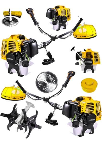 Alman Kömürsüz Motor 20 Hp X-Hard Bakır Sargı Çapa Aparatlı Benzinli Ot Çalı Çim Biçme Tirpan Motoru