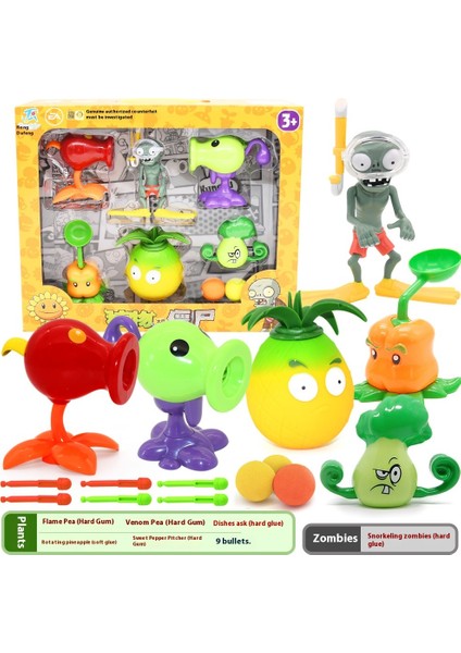 Plants Vs Zombies Oyuncakları Komple Hediye Seti Çıkarılabilir Model (Yurt Dışından)