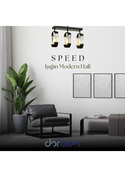 FZ-7380-3S-BSY Siyah Boyalı Modern Avize