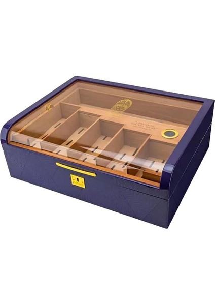 Gastro Camlı Humidor Puro Kutusu Mor Lake 200S