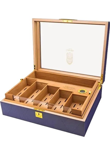 Gastro Camlı Humidor Puro Kutusu Mor Lake 200S