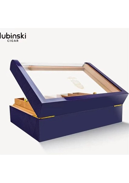 Gastro Camlı Humidor Puro Kutusu Mor Lake 200S