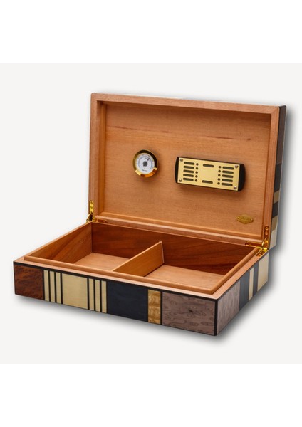 İspanyol Sedir Puro Kutusu Humidor Abstract 30s