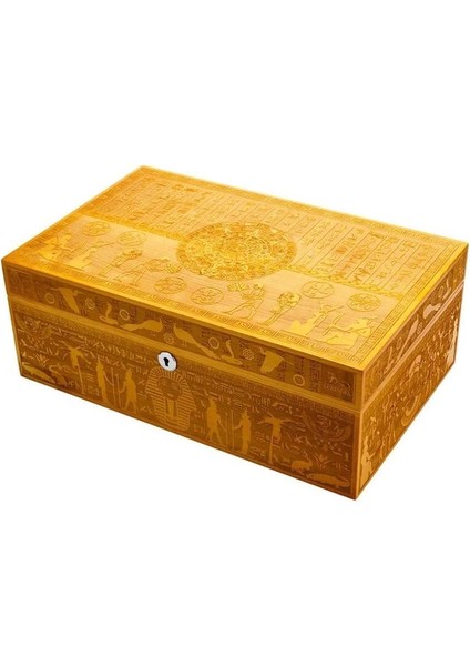 3D Antik Mısır İspanyol Sedir Humidor Puro Kutusu 40s