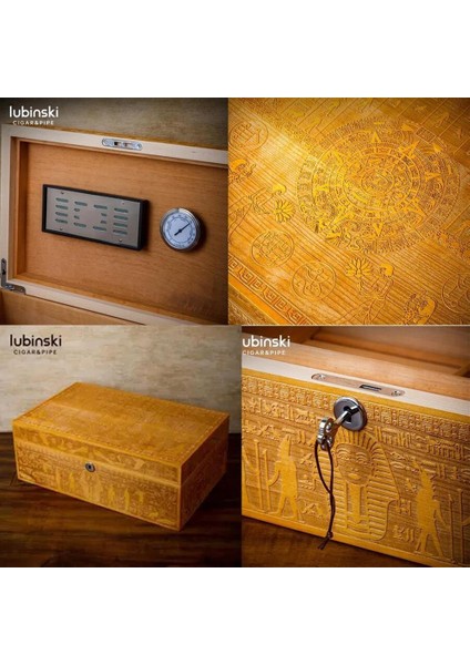 3D Antik Mısır İspanyol Sedir Humidor Puro Kutusu 40s fırsatları