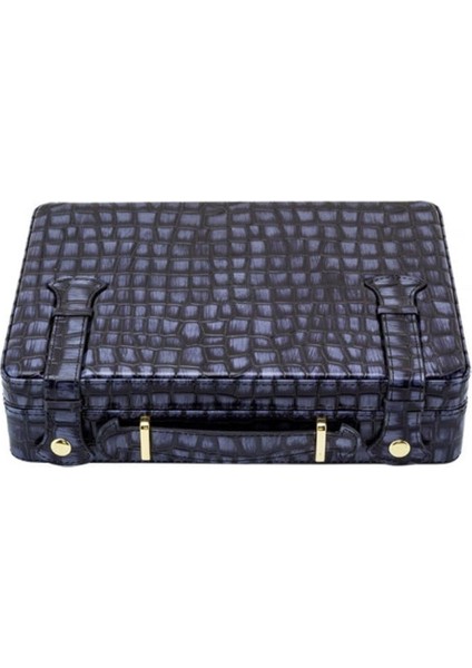 Deri Croco Humidor El Çantası Puro Kutusu 18's Antrasit