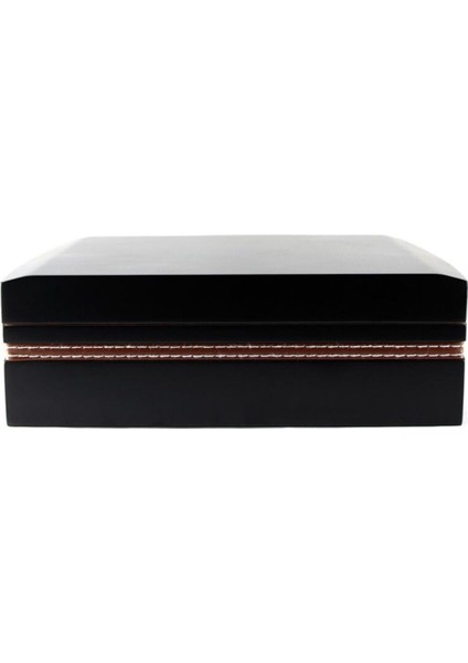 Cedar Alman Şeritli Humidor Puro Kutusu ve Aksesuar Seti Siyah modelleri
