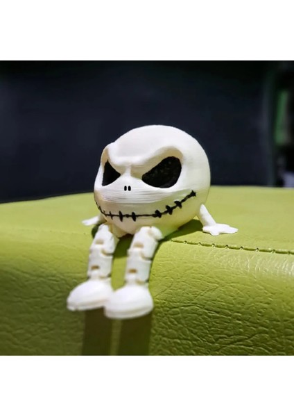 Sevimli Hareketli Beyaz Jack Skellington Araba Süsü Torpido Süsü Oyuncak