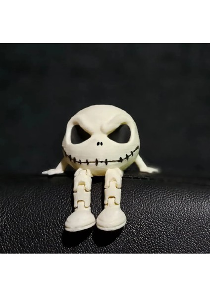 Sevimli Hareketli Beyaz Jack Skellington Araba Süsü Torpido Süsü Oyuncak modelleri