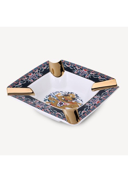 Elegant Chinese Dragon Büyük Boy 2li Puro Küllüğü Desenli Gold fiyatları