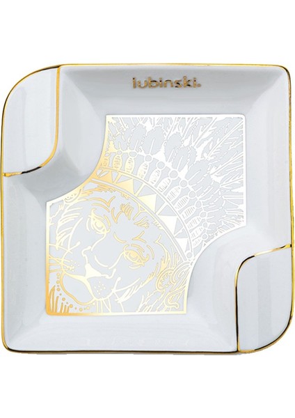 Lion Porselen Puro Küllüğü Beyaz/gold 2li