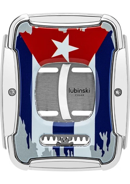 Cuba Flag Kılıflı Kare Puro Kesici (60RING)