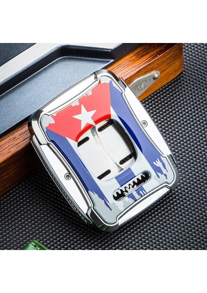 Cuba Flag Kılıflı Kare Puro Kesici (60RING) fiyatları