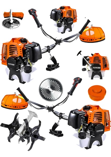 Alman Kömürsüz Motor 20 Hp X-Hard Bakır Sargı Çapa Aparatlı Benzinli Ot Çalı Çim Biçme Tirpan Motoru