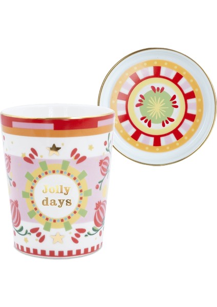 Mamma Mia Jolly Days Yazılı ve Tabaklı Kupa