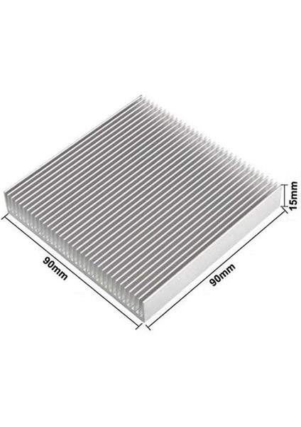 9cm x 9cm x 1.5cm Alüminyum Metal Soğutucu Blok Radyatör Amfi LED Entegre Transistor VGA Ram Memory Cpu Gpu Peltier Isı Düşürücü 34 Kanatlı