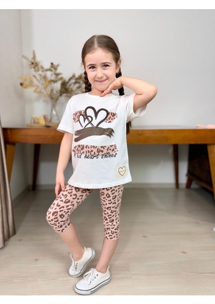 Kalp Leoper Desen Kapri Kız Takım fiyatları