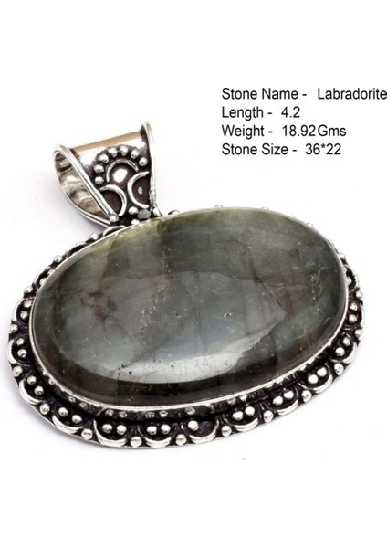 P26981 Hakiki Sodalite Aytaşı Gül Kuvars Dentrit Opal Labradorit Zümrüt Kolye Gümüş Kaplama Bakır Üzeri (Yurt Dışından)