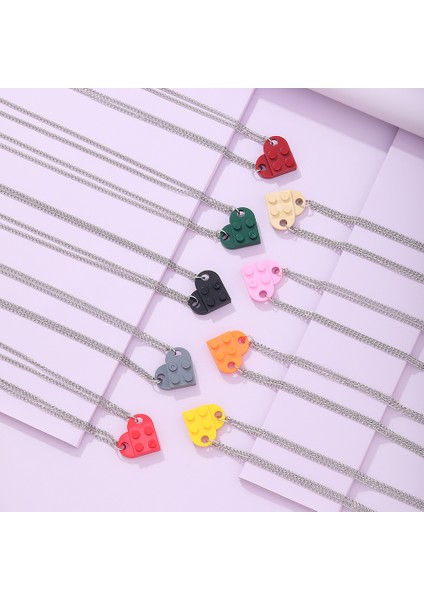 Siyah Kayıp Bayan Ute Kalp Kolye Tuğla Kolye Çift Kız Erkek Elemanları Sevgililer Günü Takı Hediye Dostluk Kolye (Yurt Dışından) modelleri