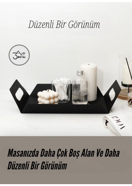 Metal Sunum Tepsisi - Modern ve Şık Kahvaltı & Kahve Ikram Tepsisi- Banyo Organizer fırsatları