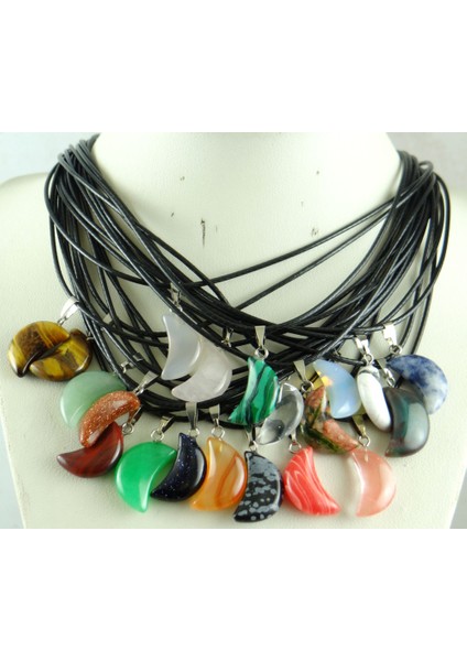 4 Numara Doğal Taş Taş Turquoises Kuvars Kristal Kaplan Gözü Opalit Ay Kolye Diy Takı Yapımı Için Erkek Kadın Kolye (Yurt Dışından) fiyatları