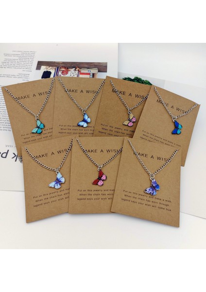 No.20 Boyutu Moda Kelebek Kolye Kolye Kadınlar Için Tatlı Basit Renkli Böcek Klavikula Zincir Kolye Parti Takı Aksesuarları (Yurt Dışından) modelleri