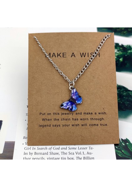 No.20 Boyutu Moda Kelebek Kolye Kolye Kadınlar Için Tatlı Basit Renkli Böcek Klavikula Zincir Kolye Parti Takı Aksesuarları (Yurt Dışından) fırsatları