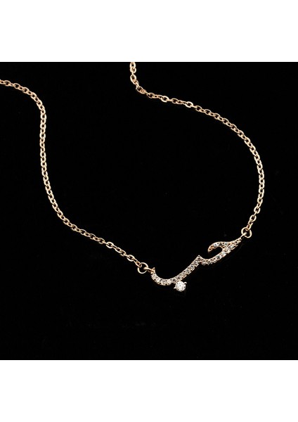 N00367R Zirkon Arapça Dil Aşk Bildirimi Kolye Kadın Arapça Kristaller Kolye Gerdanlık Kolye Düğün Takısı El Yapımı Hediyeler (Yurt Dışından)