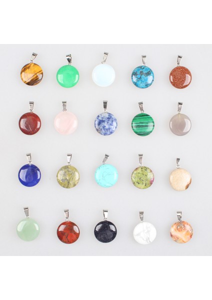Karpuz Doğal Taş Kolye Malakit Kaplan Gözü Kristal Akik Turkuaz Yuvarlak Kolye Charms Bilezik Kolye Takı Yapımı (Yurt Dışından) fiyatları